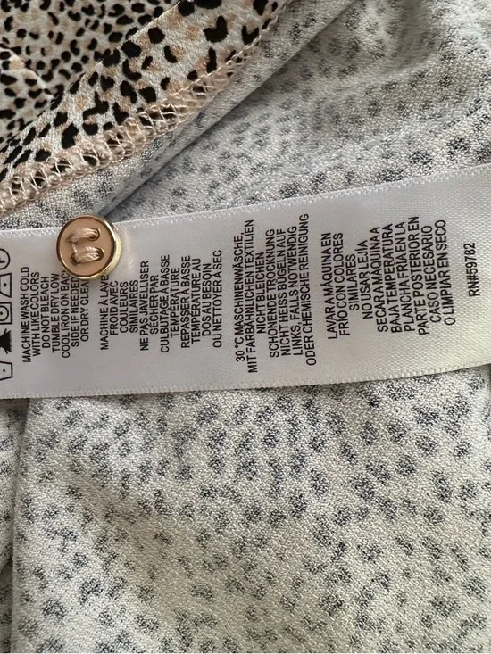 Adrianna Papell Black and Cream Printed Long Sleeve Scoop Neck top size L - Picture 9 of 9